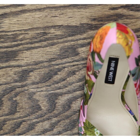 NEW Nine West Womens Faiza2 Pump Slip On Heels WNFAIZA2 Pink Floral 6M - Picture 12 of 14